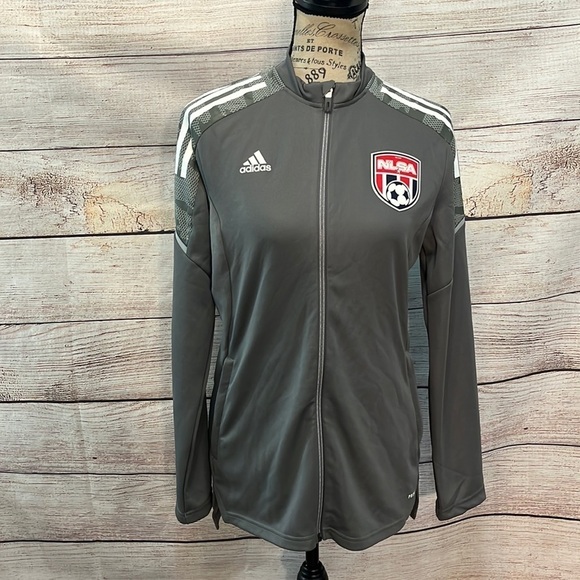 adidas Jackets & Blazers - Adidas Primeblue Soccer Jacket NLSA NWT Size Medium Women Gray